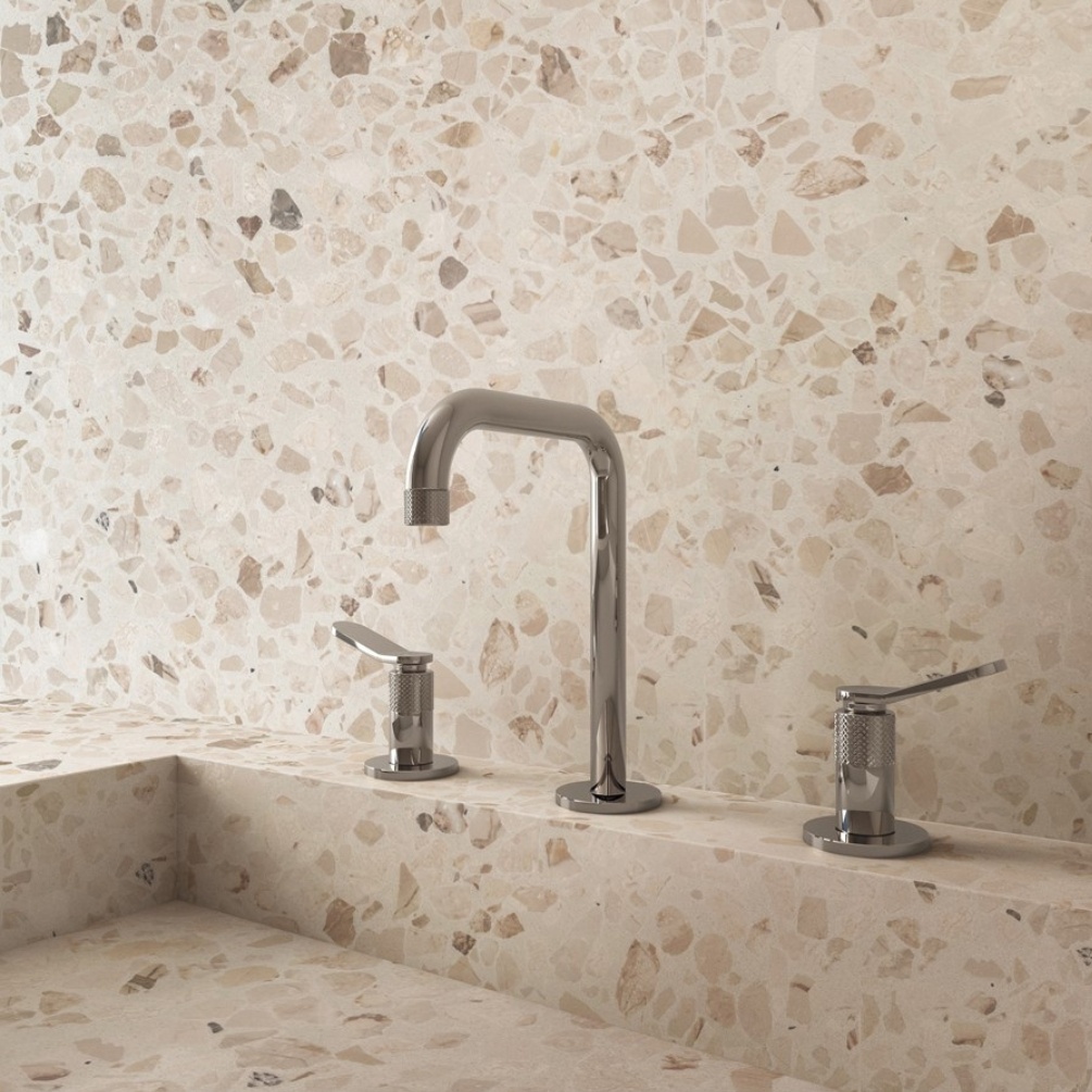 Lifestyle image of the Crosswater Calix Chrome 3 Tap Hole Deck Mounted Basin Mixer